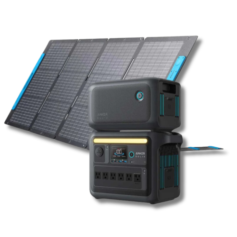 Anker SOLIX C1000X Portable Power Station 1056Wh | 1800W Solar Generators Anker 1 x 200W Solar Panel 1 x Expansion Battery