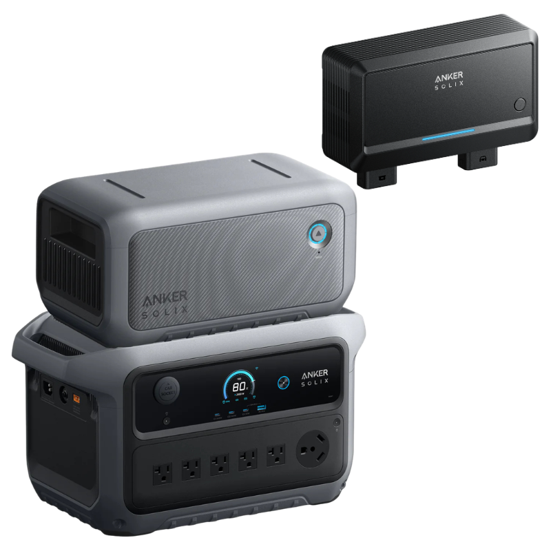 Anker SOLIX C2000 Gen2 Portable Power Station + BP2000 Expansion Battery + Car Alternator Charger