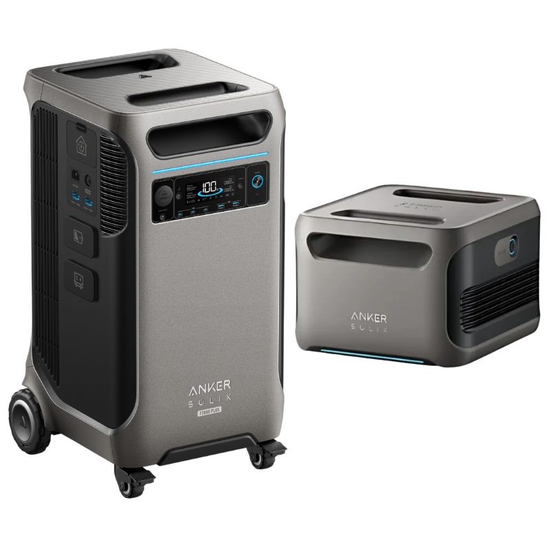 Anker SOLIX F3800 Plus + Extra Battery - With 1x FREE 400W Anker Solar Panel & Gas Generator Adapter Solar Energy Kits Anker
