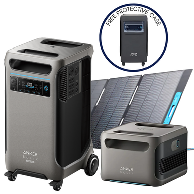 Anker SOLIX F3800 Plus + Extra Battery + 400W Solar Panel (With a Free Anker SOLIX F3800 Plus Protective Cover Bag) Solar Energy Kits Anker