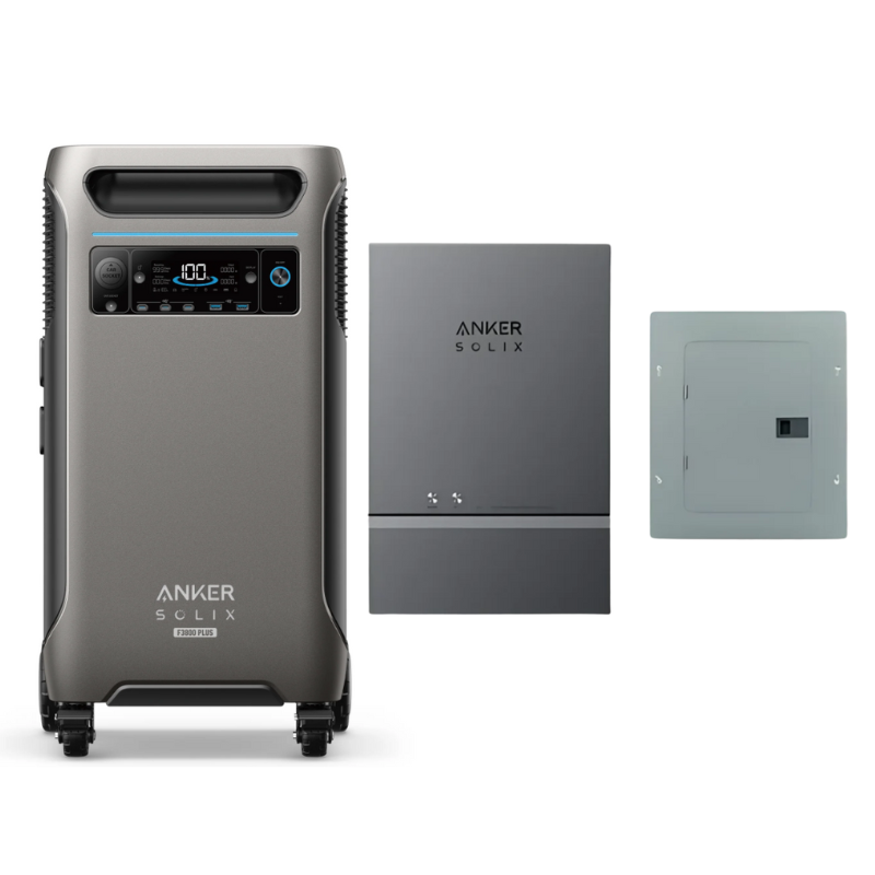 Anker SOLIX F3800 Plus + Home Power Panel + Sub Panel - With 1x FREE 400W Anker Solar Panel & Gas Generator Adapter Solar Energy Kits Anker