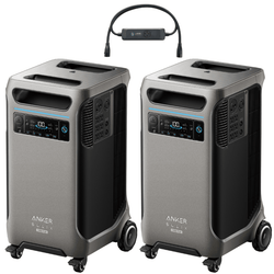 Anker SOLIX F3800 Plus Portable Power Station x2 + Double Voltage Hub (With a Free Anker SOLIX F3800 Plus Protective Cover Bag) Solar Energy Kits Anker