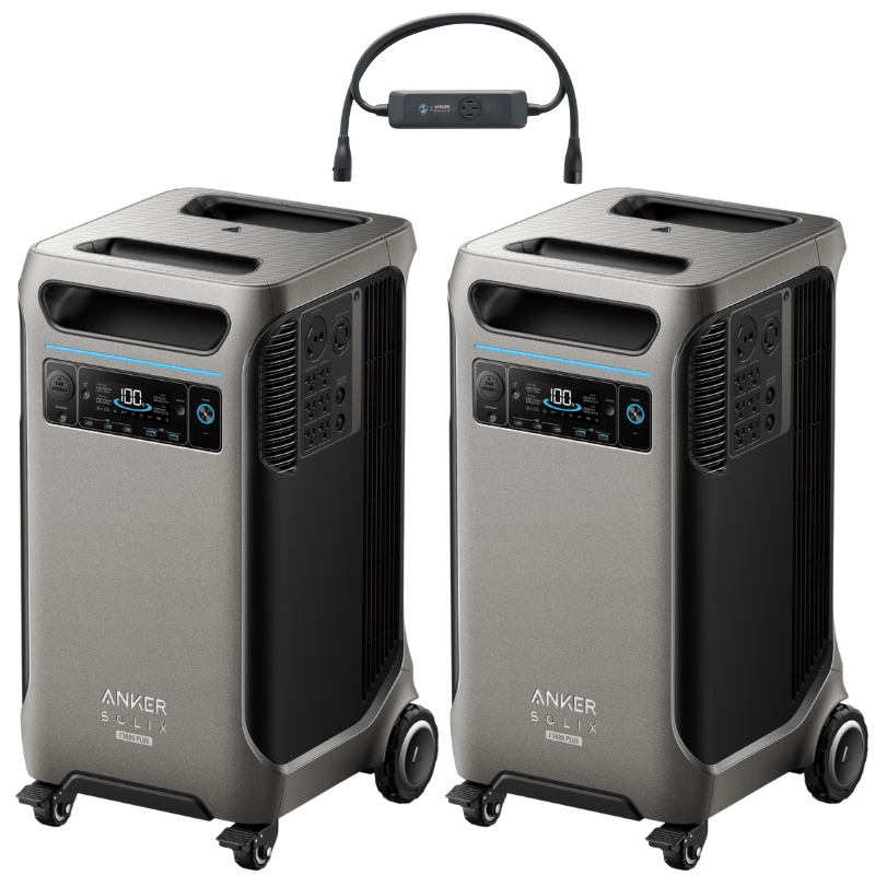 Anker SOLIX F3800 Plus Portable Power Station x2 + Double Voltage Hub (With a Free Anker SOLIX F3800 Plus Protective Cover Bag) Solar Energy Kits Anker