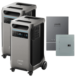 Anker SOLIX F3800 Plus Portable Power Station x2 + Home Power Panel + Sub Panel (With a Free Anker SOLIX F3800 Plus Protective Cover Bag) Solar Energy Kits Anker