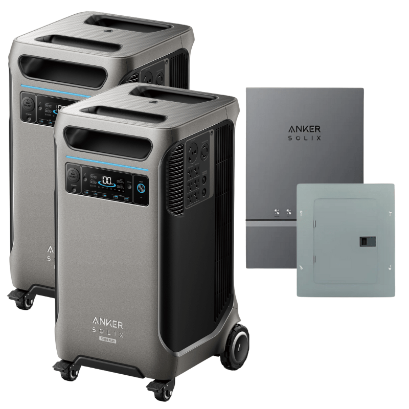 Anker SOLIX F3800 Plus Portable Power Station x2 + Home Power Panel + Sub Panel (With a Free Anker SOLIX F3800 Plus Protective Cover Bag) Solar Energy Kits Anker