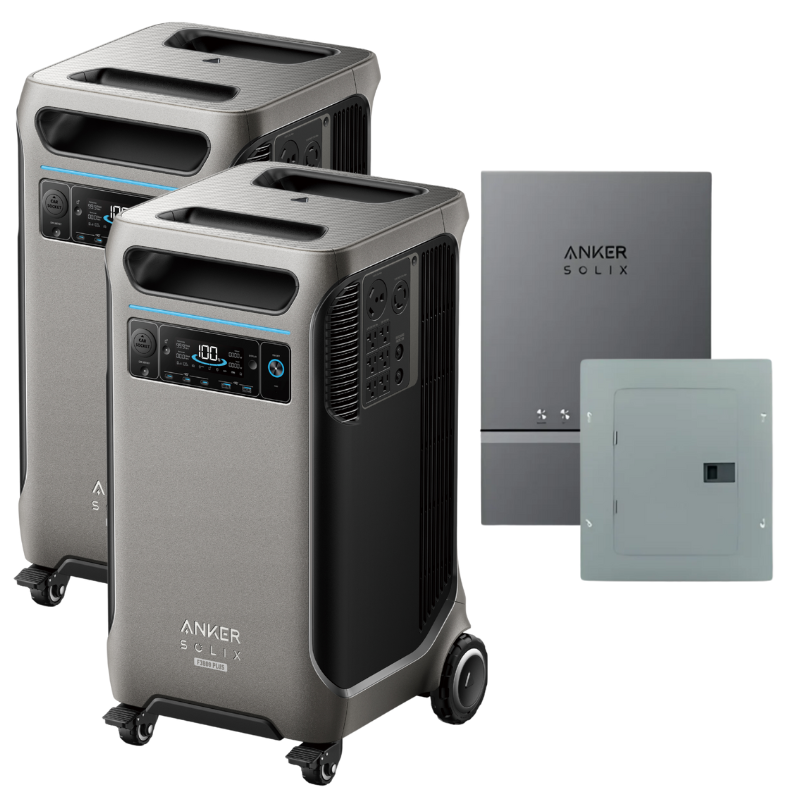 Anker SOLIX F3800 Plus x2 + Home Power Panel + Sub Panel - With 2x FREE 400W Anker Solar Panels & Gas Generator Adapter Solar Energy Kits Anker