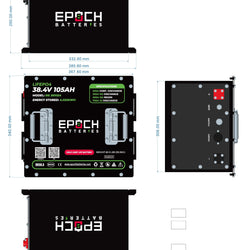 Epoch 36V 105Ah - LiMax Series - Lithium (LiFePO4) Golf Cart Battery - Complete Kit