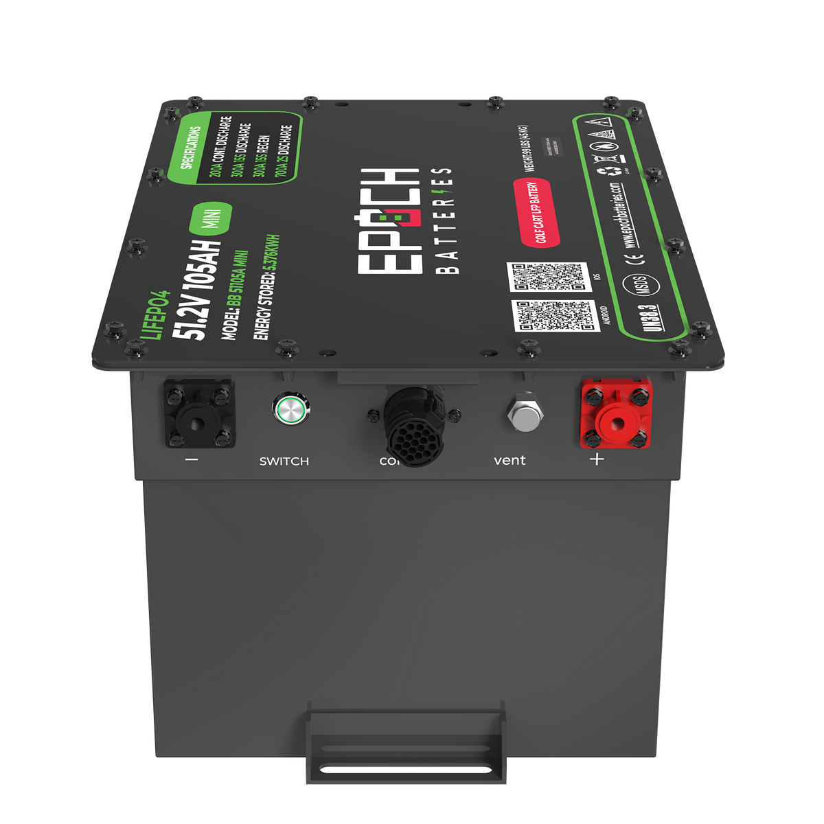 Epoch 48V 105Ah MINI – LiMax Series Lithium (LiFePO₄) Golf Cart Battery – Complete Kit