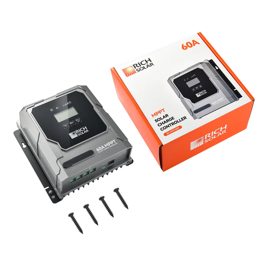 Rich Solar BRAVO 60 | 60A MPPT Solar Charge Controller | Premier 60A 12V/24V MPPT Solar Controller for RVs, Trailers, Campers, Vans, Boats, Off-Grid | Awarded #1 Solar Controller 2025