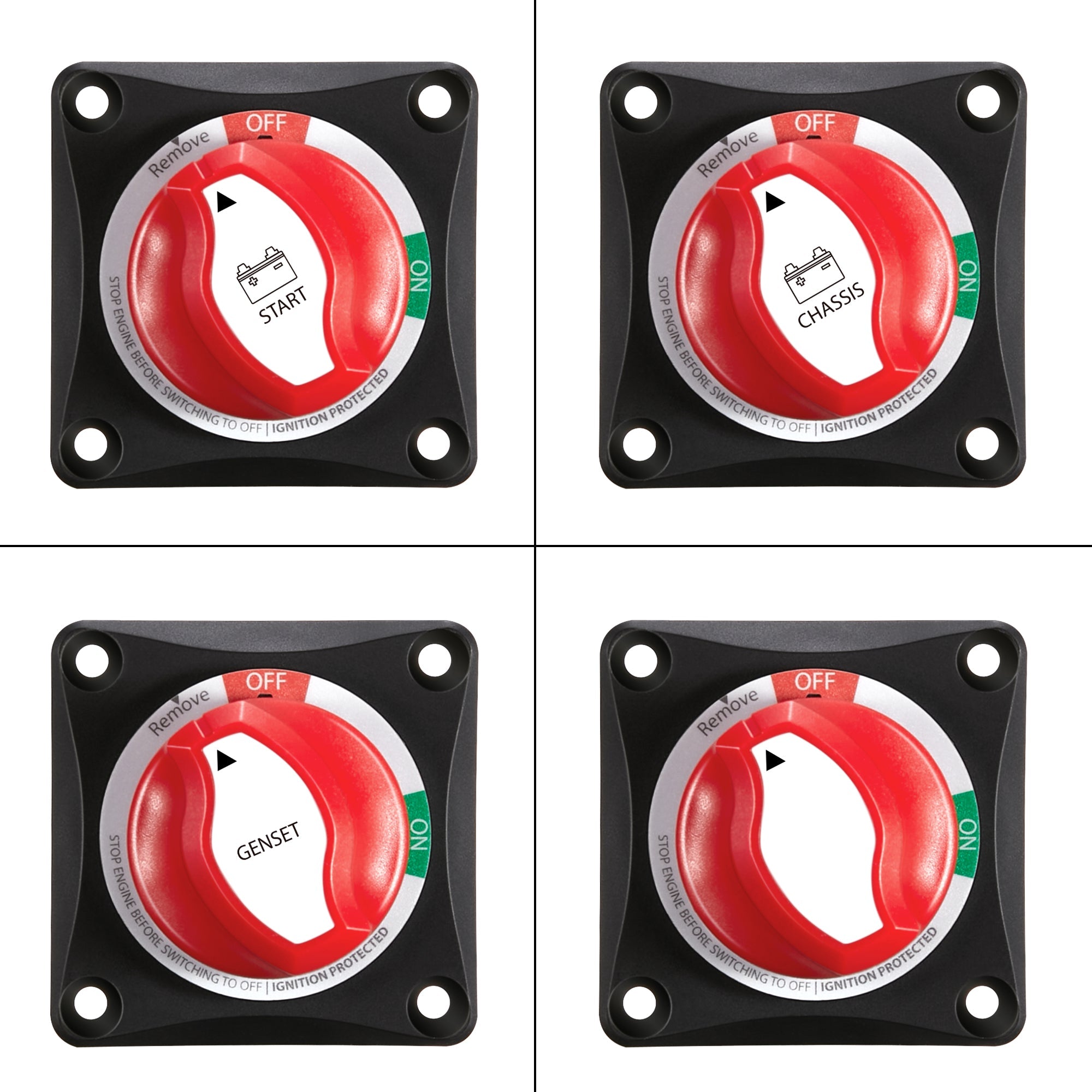 RICH SOLAR | 275A On/Off Battery Switch | Removable Knob for Isolation & Safety | Easy Install Switch Rich Solar