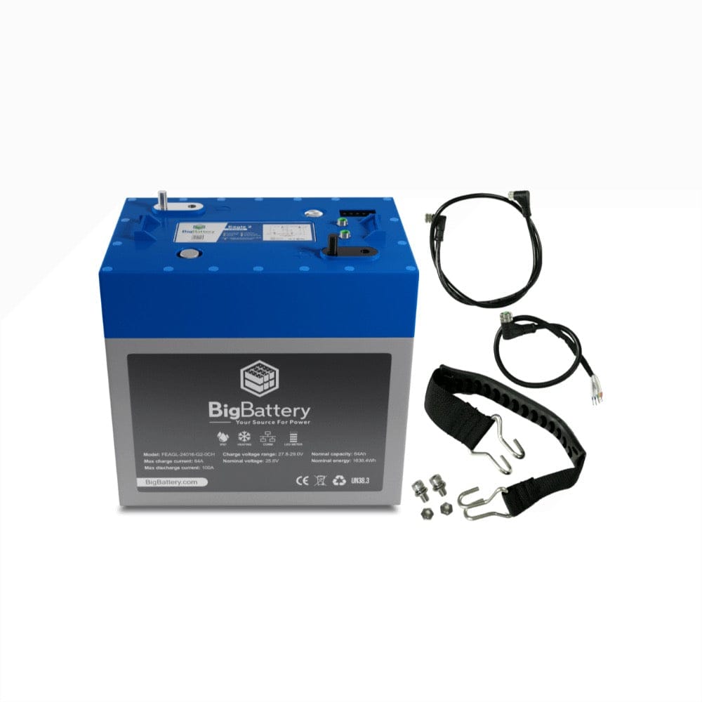 Big Battery 24V EAGLE 2 - LiFePO4 - 64Ah - 1.63kWh Batteries Big Battery