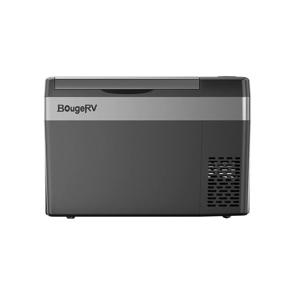 Black BougeRV 12V 30 Quart (28L) Portable Fridge Front View