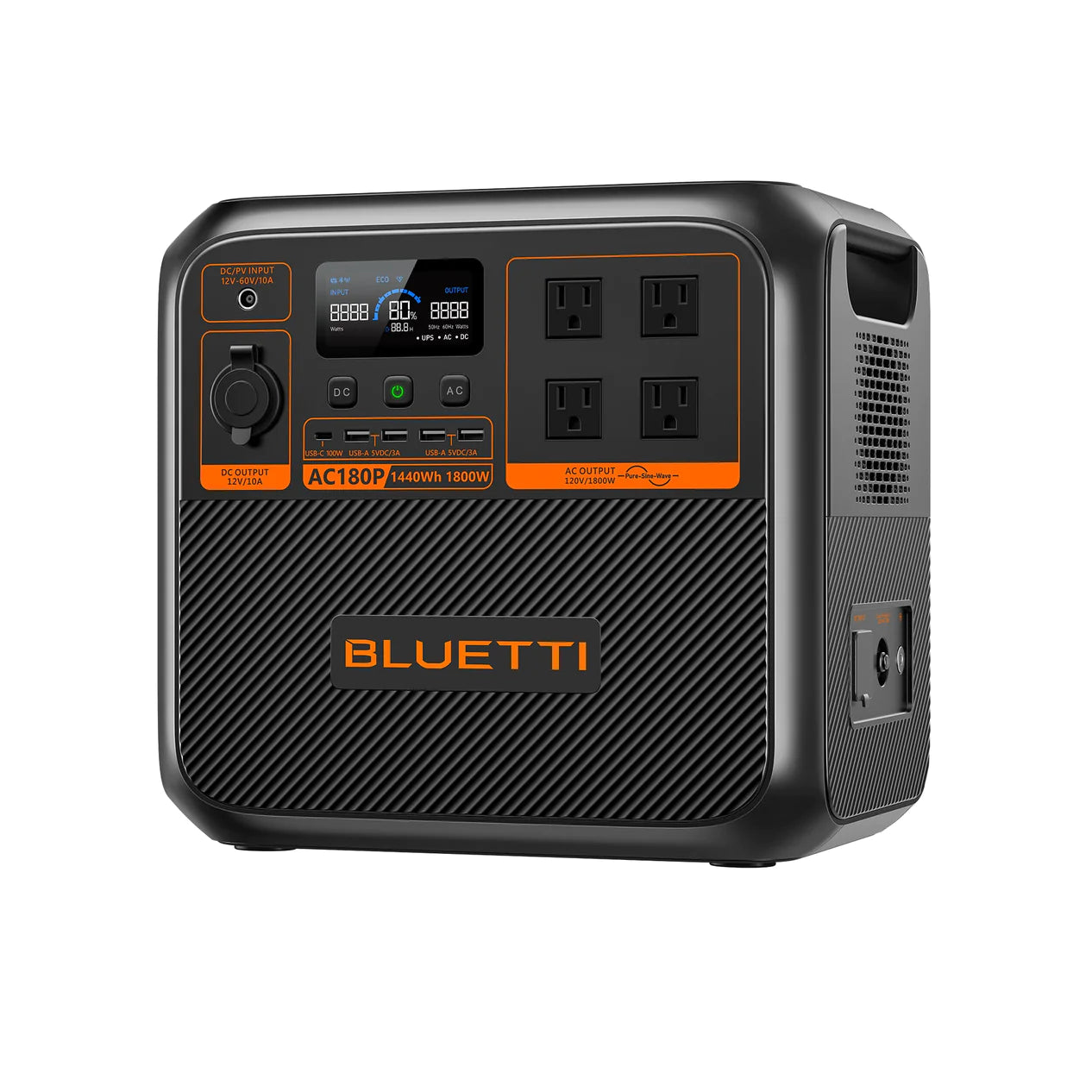 BLUETTI AC180P Solar Portable Power Station | 1,800W with 1,440Wh Capacity