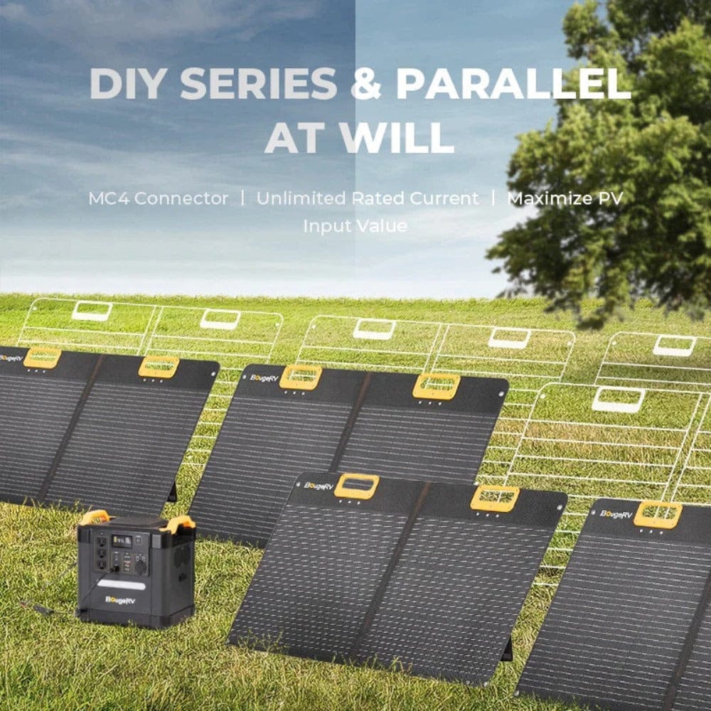 BougeRV 100W 12V 9BB Portable Solar Panel Portable Solar Panels BougeRV