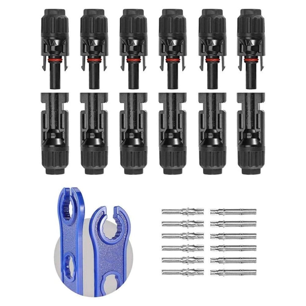 BougeRV 12 PCS Solar Connectors with Spanners 6 Pairs Male/Female(10AWG) Accessories BougeRV