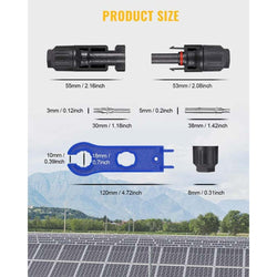 BougeRV 12 PCS Solar Connectors with Spanners 6 Pairs Male/Female(10AWG) Accessories BougeRV