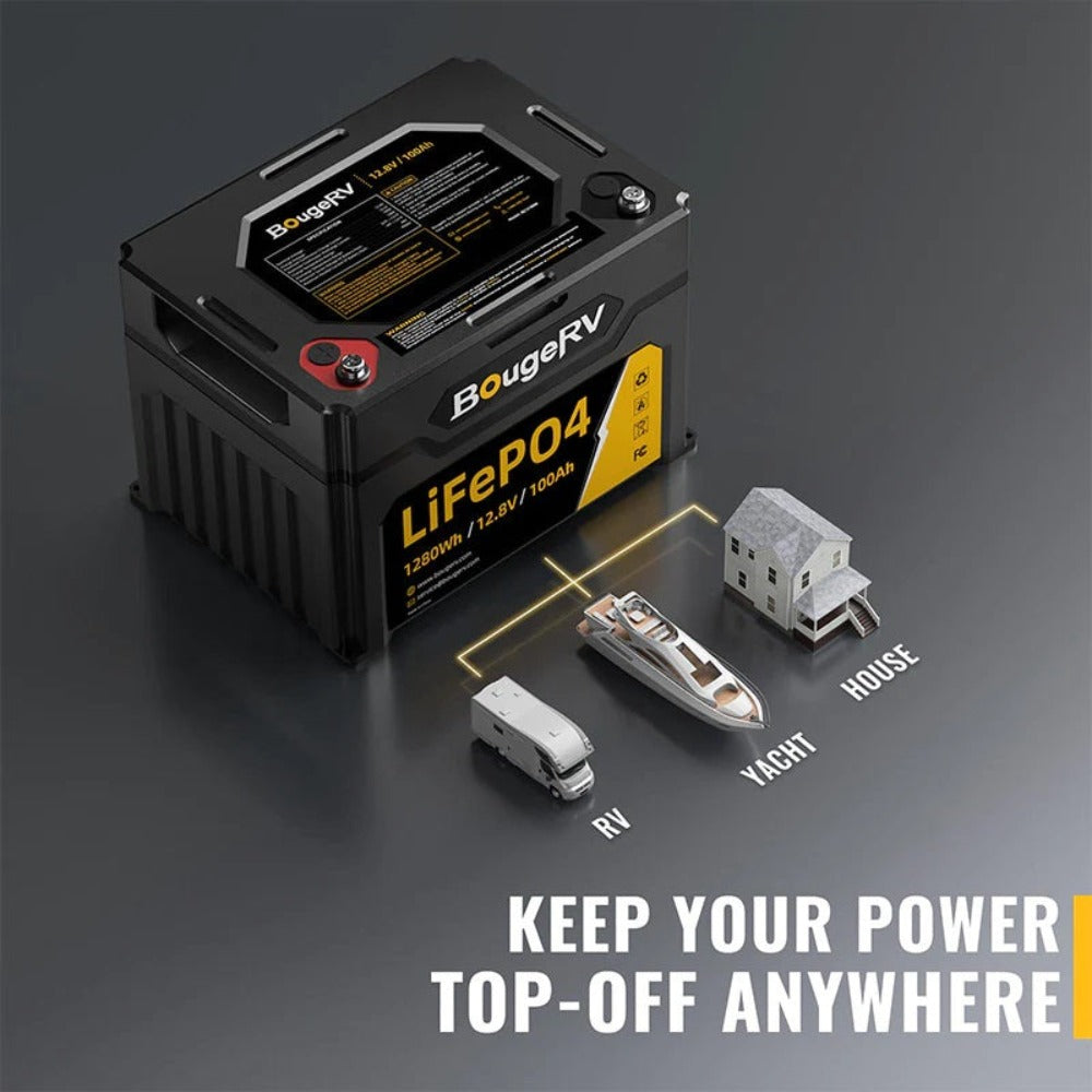 BougeRV 12V 1280Wh/100Ah LiFePO4 Battery Compatibility