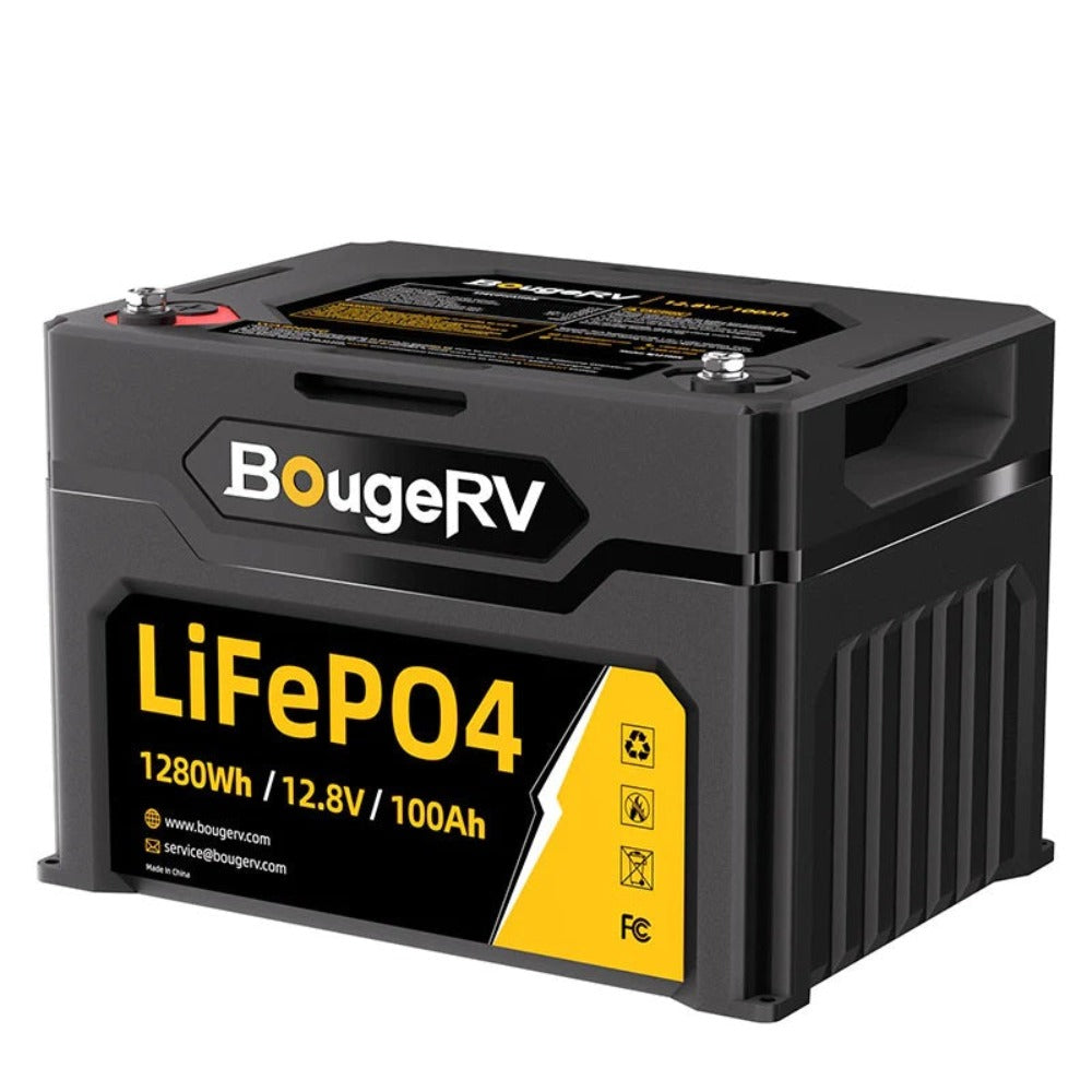 BougeRV 12V 1280Wh/100Ah LiFePO4 Battery