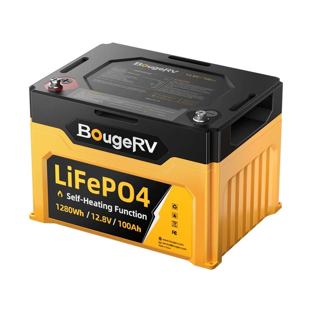 BougeRV 12V 1280Wh/100Ah Self-Heating LiFePO4 Battery Batteries BougeRV 1 Pack