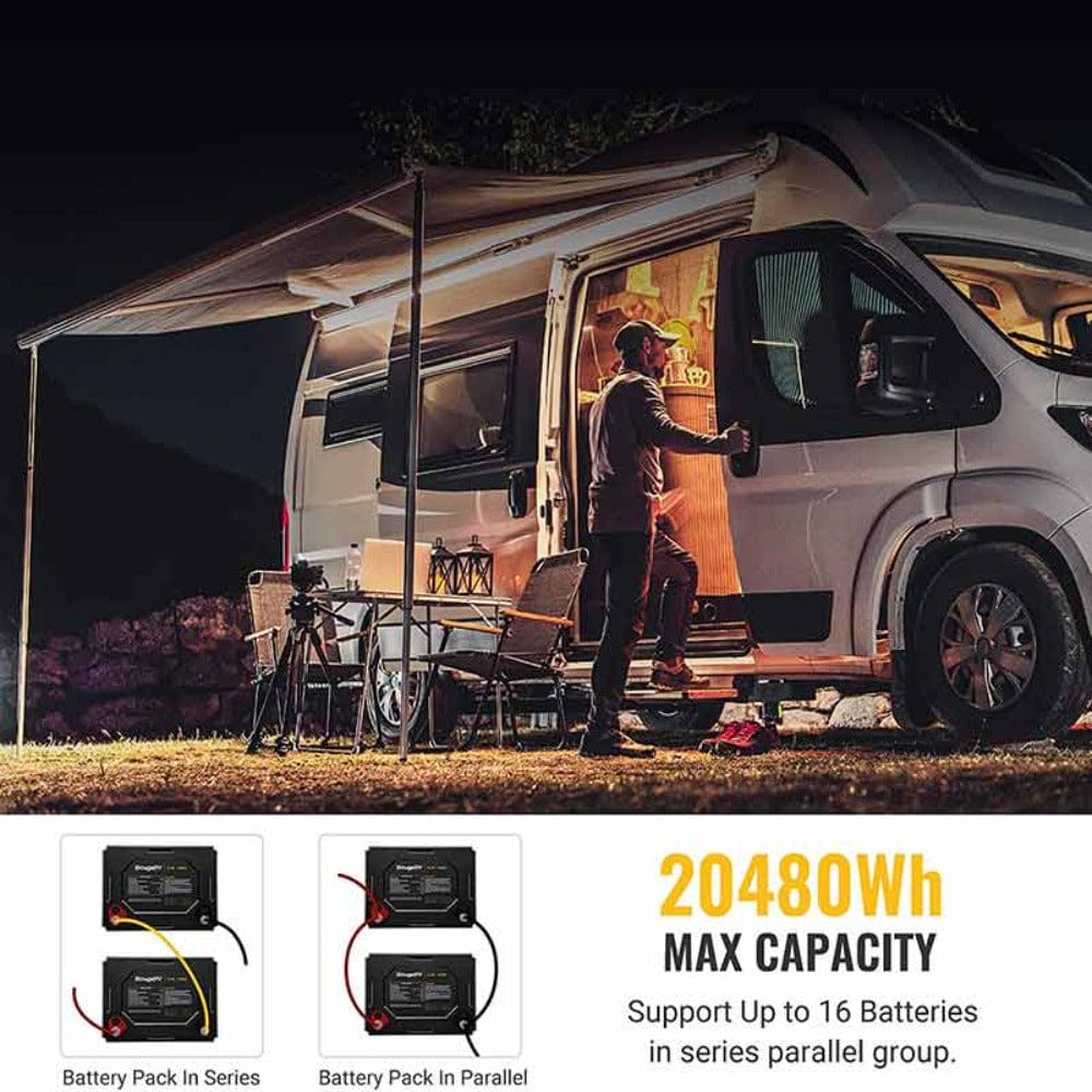 BougeRV 12V 1280Wh/100Ah Self-Heating LiFePO4 Battery Batteries BougeRV