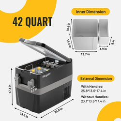 BougeRV 12V 42 Quart (40L) Portable Fridge/Freezer Coolers BougeRV