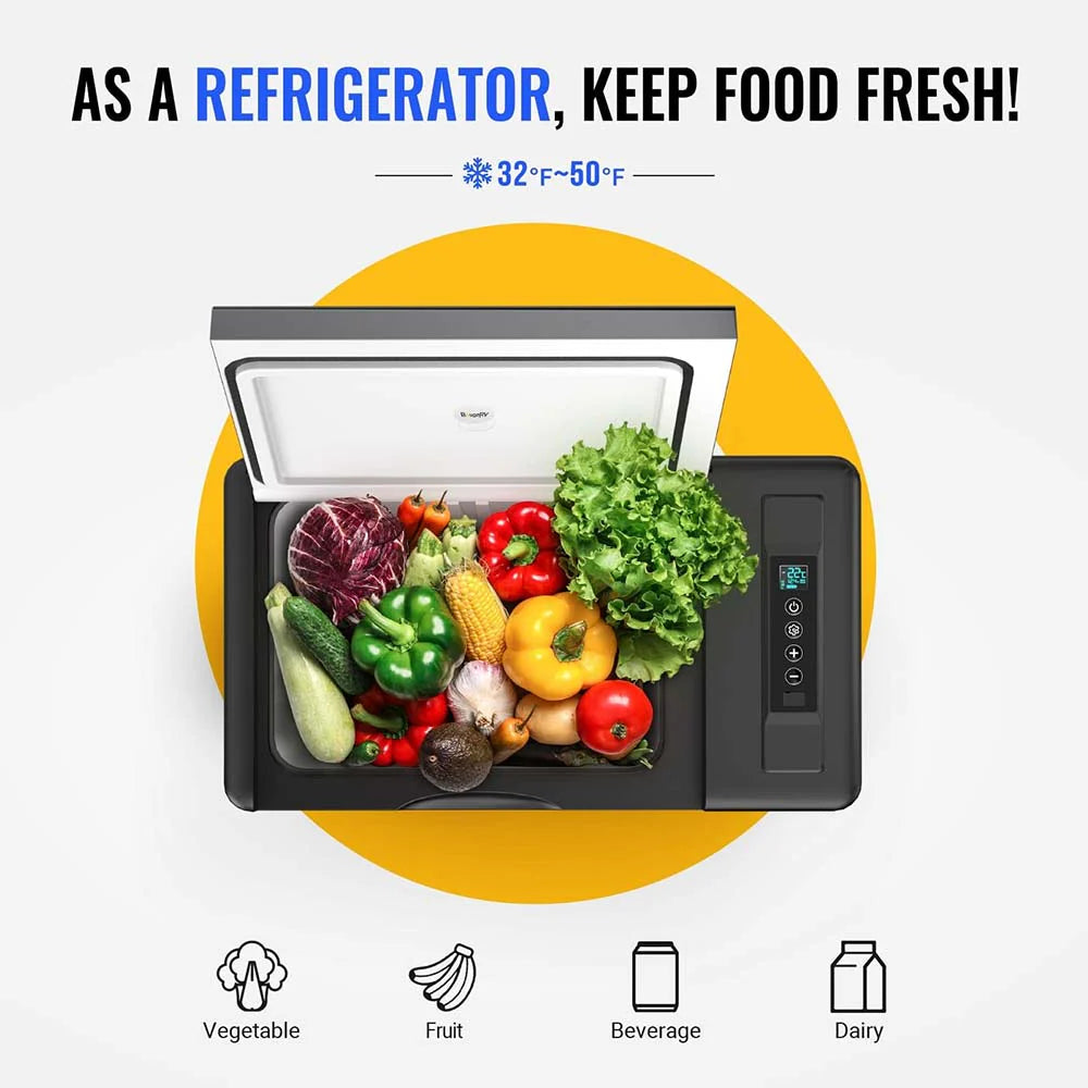 BougeRV 12V 23 Quart Portable Fridge Black For Travel