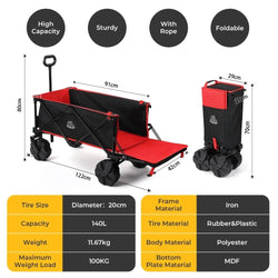 BougeRV 140L Capacity Outdoor Foldable Folding Wagon（DEERFAMY） Accessories BougeRV