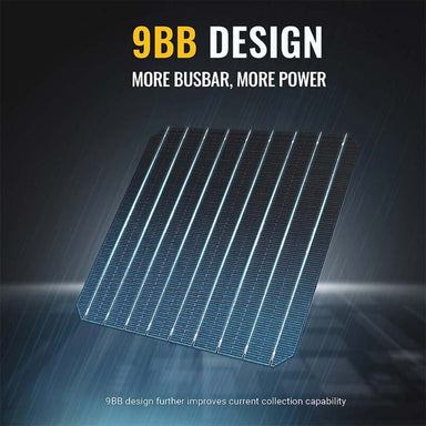 BougeRV 200W 12V 9BB Mono Solar Panel 9BB Design