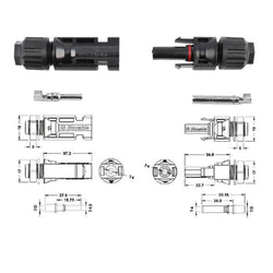 BougeRV 44PCS Solar Connector with Spanners IP67 Waterproof Male/Female Accessories BougeRV