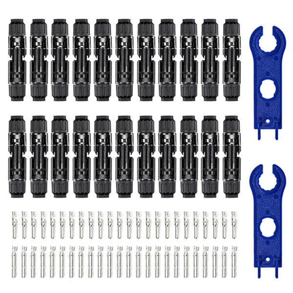 BougeRV 44PCS Solar Connector with Spanners IP67 Waterproof Male/Female Set