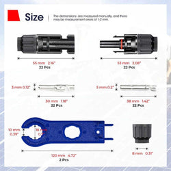 BougeRV 44PCS Solar Connector with Spanners IP67 Waterproof Male/Female Accessories BougeRV