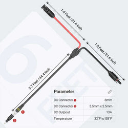 BougeRV 6Feet 14AWG Solar Connector to DC Adapter Accessories BougeRV