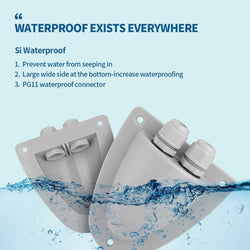BougeRV ABS Solar Double Cable Entry Gland Box Accessories BougeRV