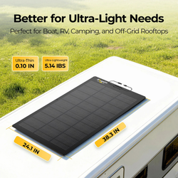 BougeRV Arch 2.0 100W N-Type Fiberglass Flexible Solar Panel