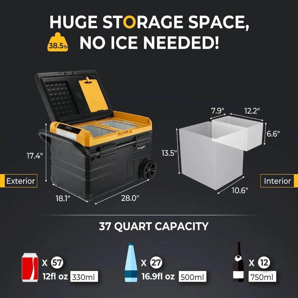 BougeRV CR35 37 Quart (35L) Portable Fridge Freezer Coolers BougeRV