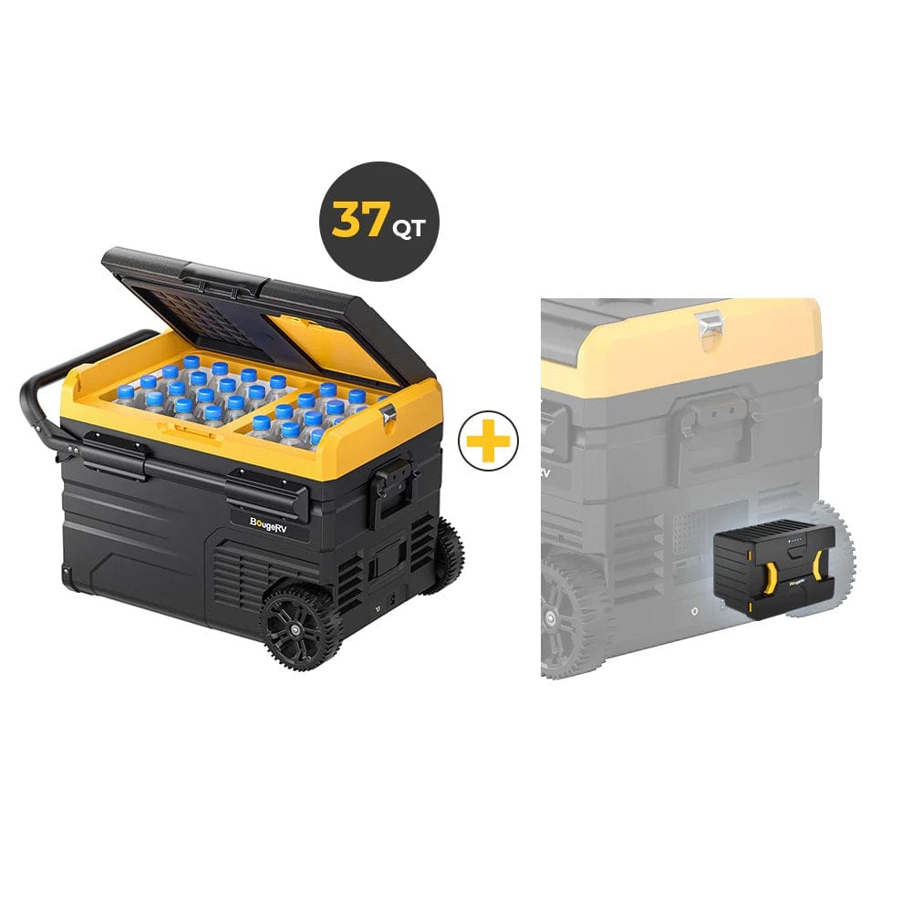 BougeRV CR35 37 Quart (35L) Portable Fridge Freezer Coolers BougeRV BougeRV CR35 37 Quart (35L) Portable Fridge Freezer With Battery