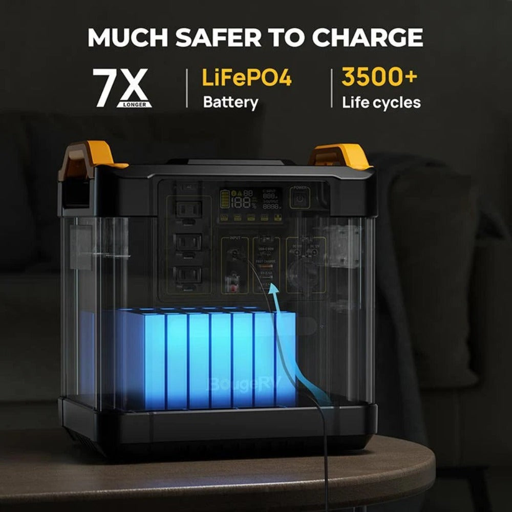 BougeRV FORT 1500 1456Wh LiFePO4 Portable Power Station Is Much Safer To Charge