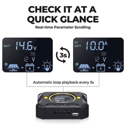 BougeRV Li PWM Solar Charge Controller 12V 24V Controllers BougeRV