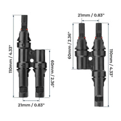 BougeRV Solar Branch Connectors Y Connector in Pair MMF+FFM Parallel Connection Accessories BougeRV
