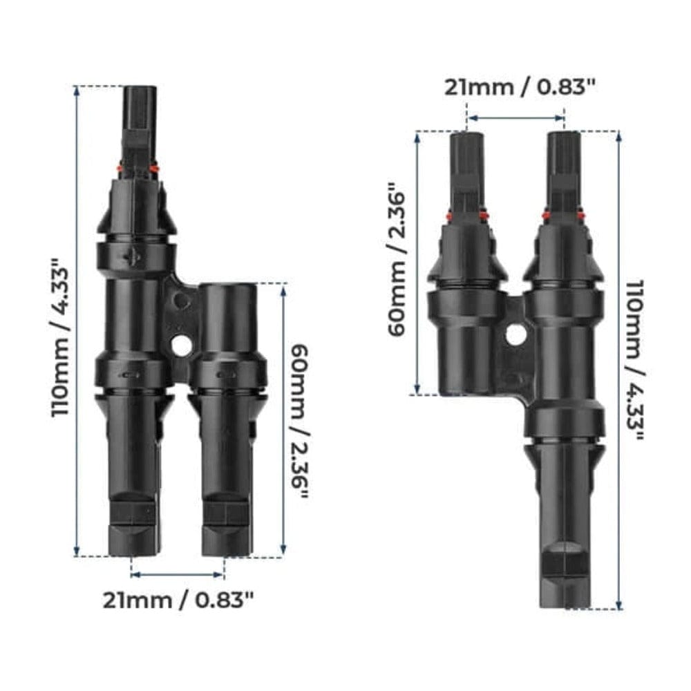 BougeRV Solar Branch Connectors Y Connector in Pair MMF+FFM Parallel Connection Accessories BougeRV