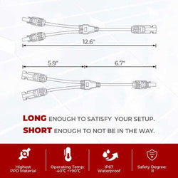 BougeRV Solar Connectors Y Branch Parallel Adapter Cable Wire Accessories BougeRV