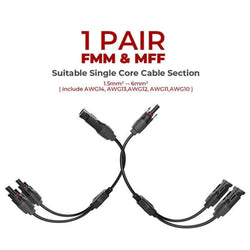 BougeRV Solar Connectors Y Branch Parallel Adapter Cable Wire Accessories BougeRV