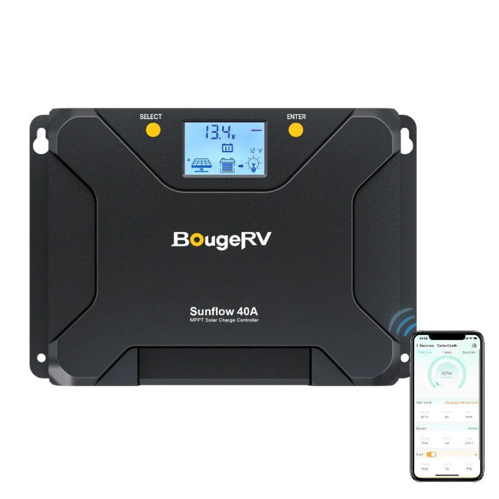BougeRV Sunflow 40A MPPT Solar Charge Controller App And Control Panel