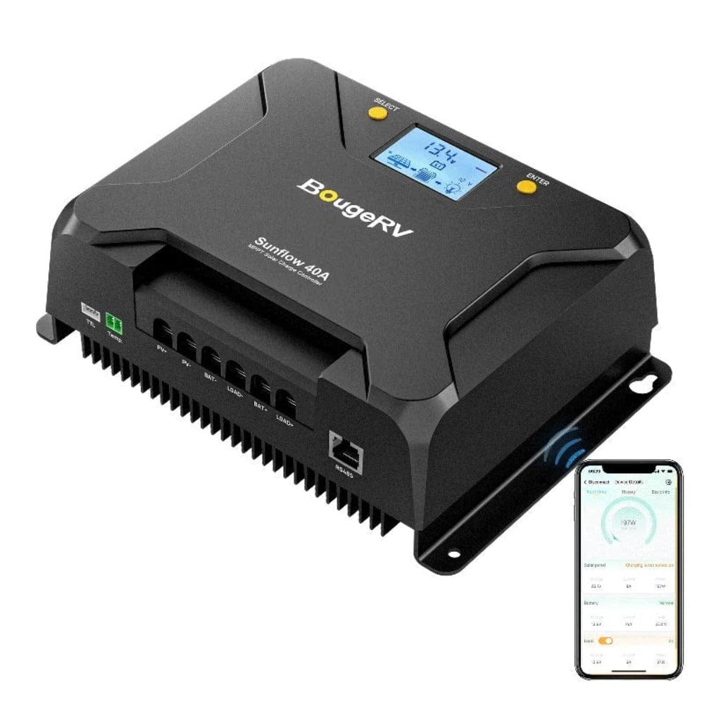 Sunflow Controller Programming BougeRV Sunflow MPPT Solar Charge Controller for 12V/24V Systems