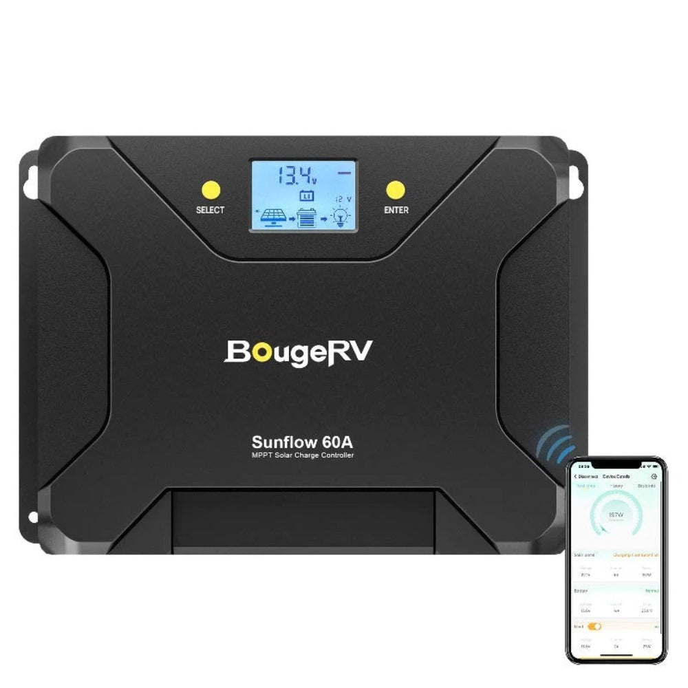 BougeRV Sunflow 60A MPPT Solar Charge Controller App And Control Panel