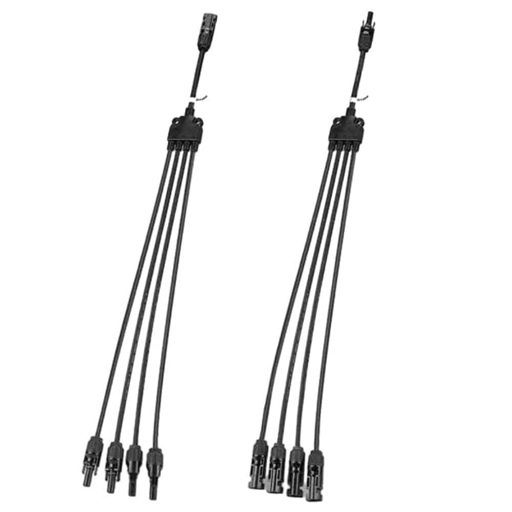 BougeRV Y Branch Parallel Connectors Extra Long 4 to 1 Solar Cable Accessories BougeRV