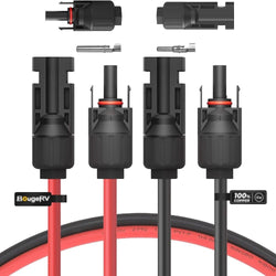 BougeRV 10AWG Solar Extension Cable with Extra Free Connectors(xx FT Red+xx FT Black) Accessories BougeRV 6FT (Both Ends Installed)