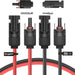 BougeRV 10AWG Solar Extension Cable (xx FT Red+xx FT Black) with Extra Free Connectors
