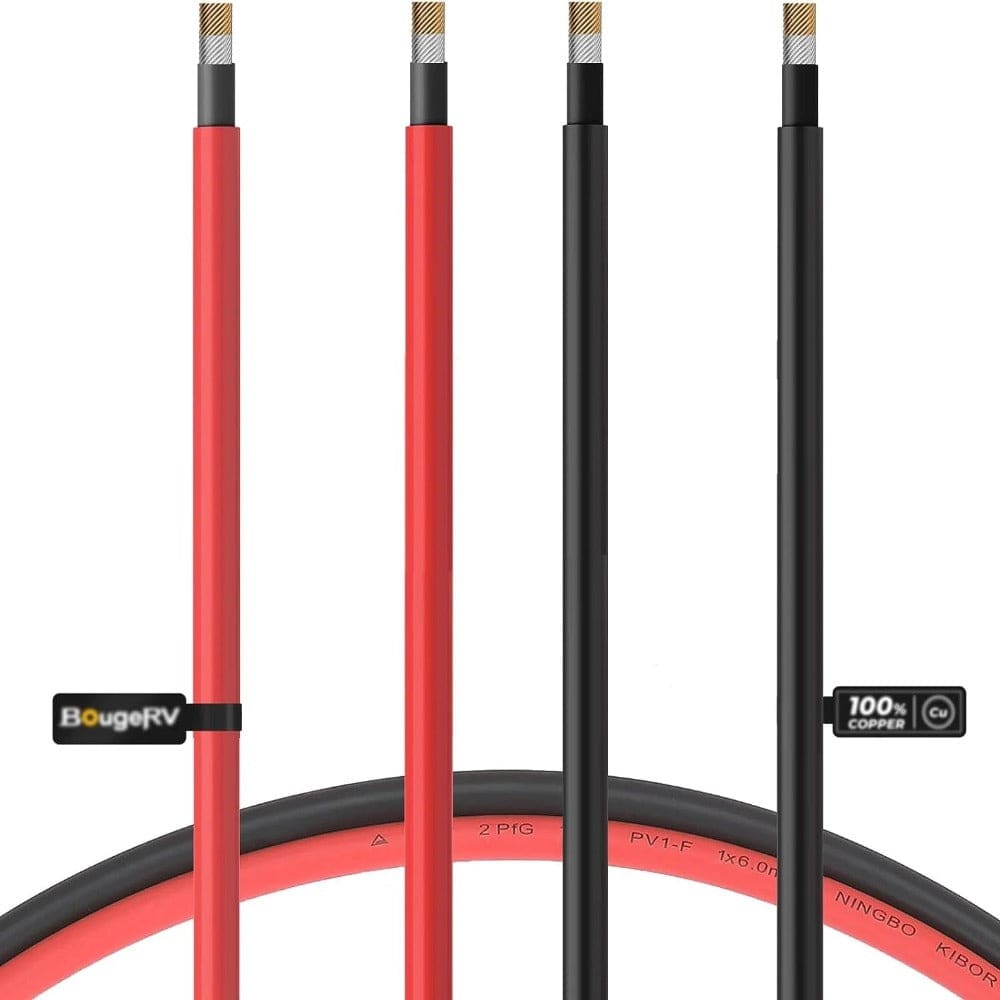 BougeRV 12AWG Solar Extension Cable with Extra Free Connectors(xx FT Red+xx FT Black) Accessories BougeRV