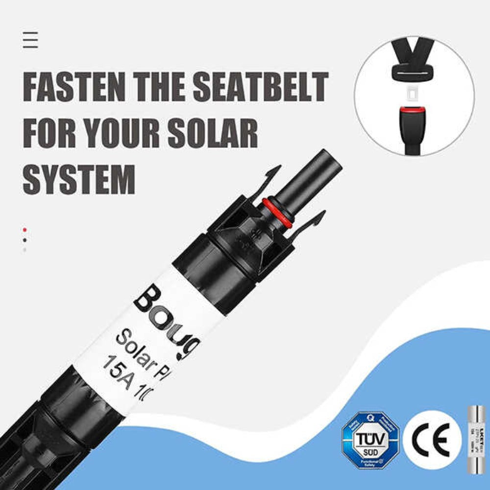 BougeRV 15A Solar Fuse Holder To Fasten The Seatbelt Of Your Solar System